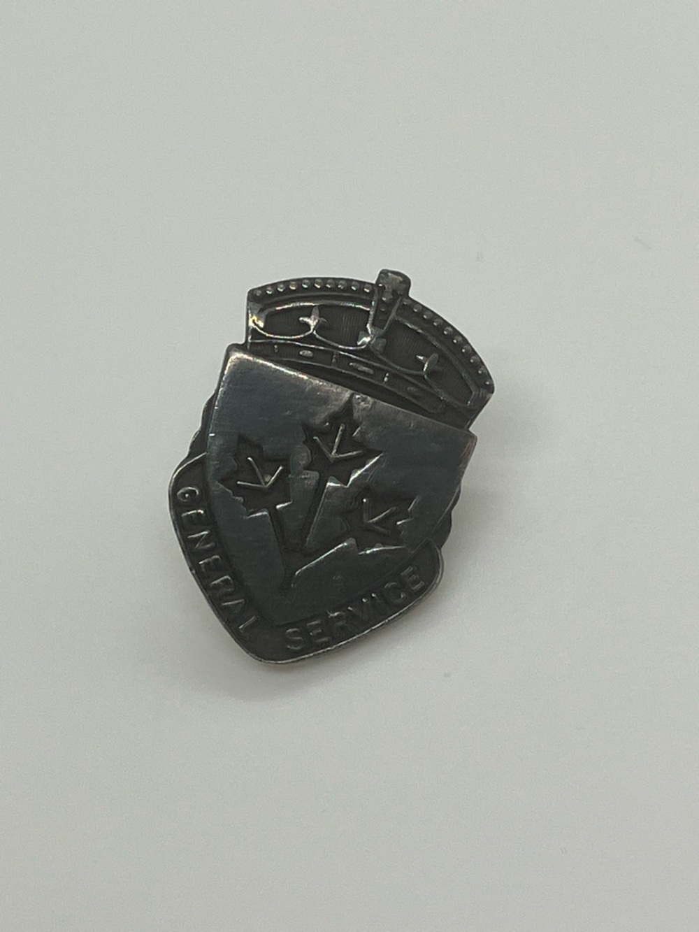 Vtg Sterling Silver WW2 Service Award Badge Screw Back